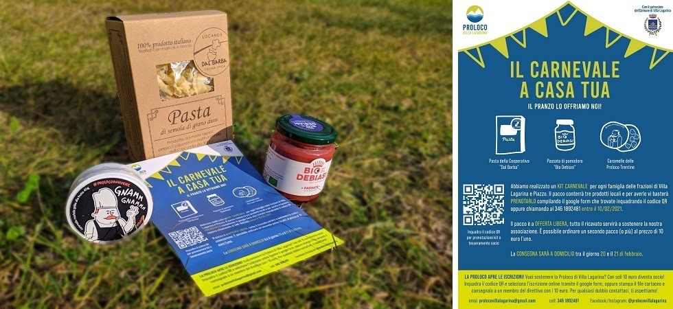 Coronavirus, a Villa Lagarina il carnevale arriva direttamente in casa: un gustoso kit per sostenere i produttori locali